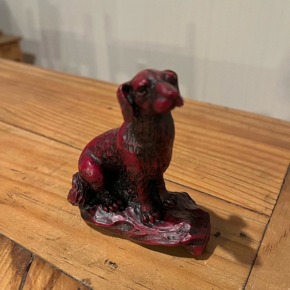 Red Dog Resin Figurine